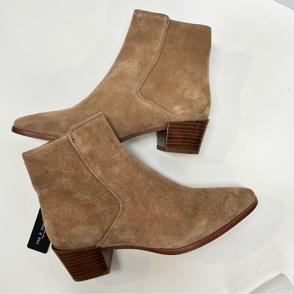 RAG & BONE ICONS Tan suede heeled ankle booties size 8.5 - Picture 8 of 10